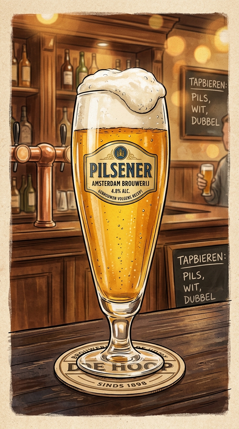 Pilsbier in een pilsnerglas
